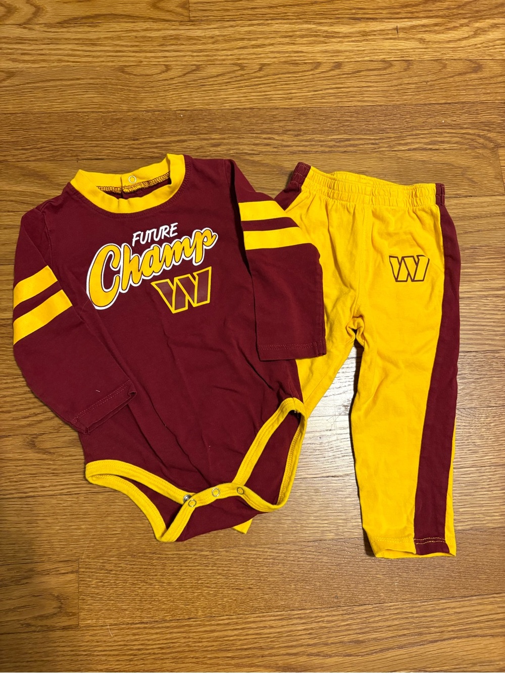 NFL Washington Commanders Future Champ Maroon & Gold Two-Piece One-Piece Set 12m
